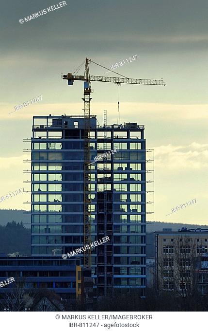 Construction of the Hegau Tower, Singen am Hohentwiel, Baden-Wuerttemberg, Germany, Europe