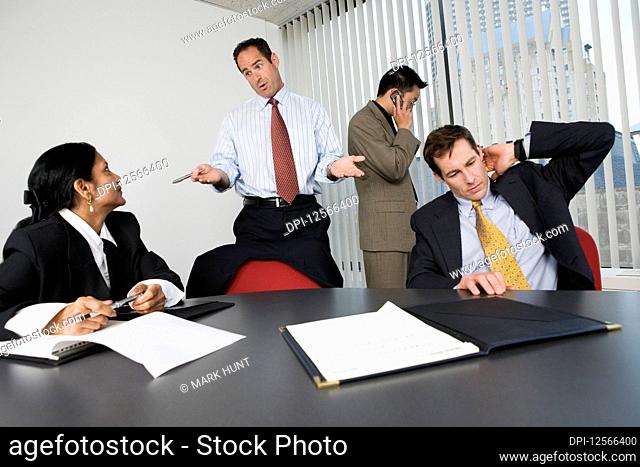 View of businesspeople in an office