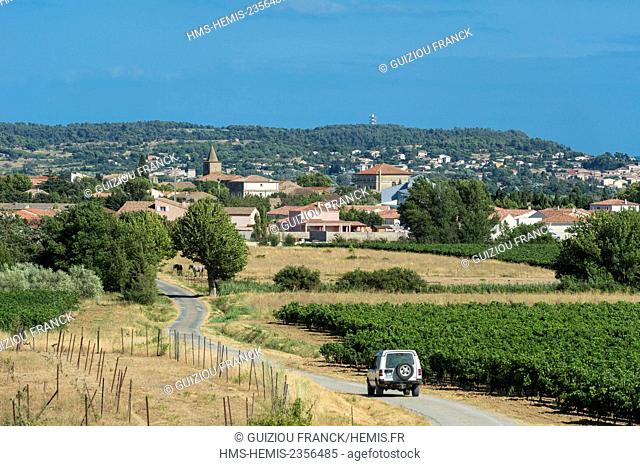 France, Aude, Saint Nazaire d'Aude close to the Canal du Midi listed as World Heritage by UNESCO