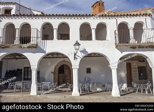 Impressive square of Garrovillas de Alconetar, Caceres, Extremadura, Spain. Declared a Monument of National Historic and Artistic Interest