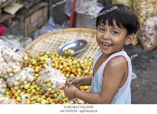Young child / street market, Mae Sot, Tak Province, Thailand