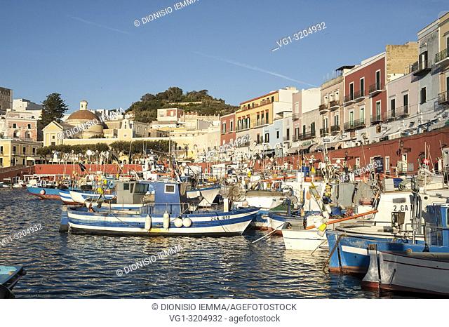 Ponza, Pontine Islands, Latina district, Latium, Lazio, Italy, Europe, National Park of Circeo, the port