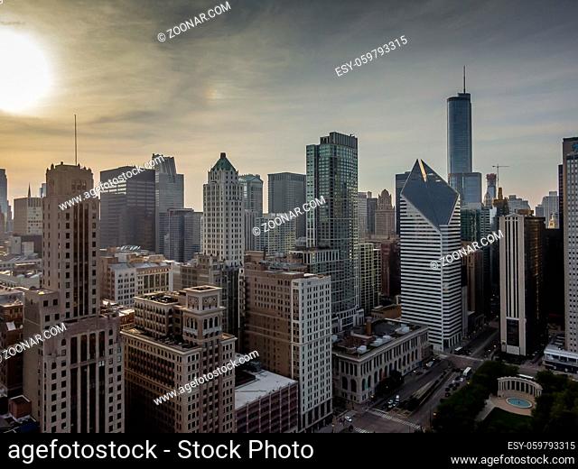Aerial view of the Windy City, Chicago Illinois