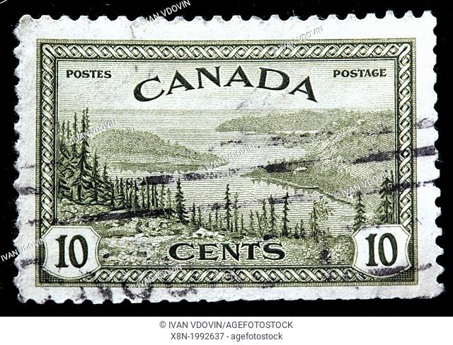 Great Bear Lake, Mackenzie, postage stamp, Canada, 1946