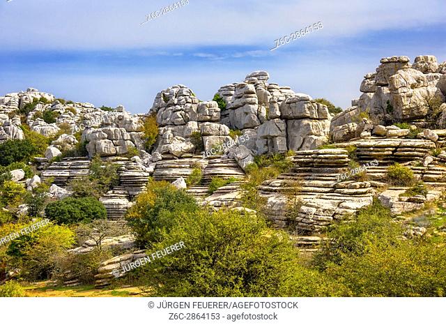 mountain range of the nature reserve El Torcal de Antequera, province of Málaga, Andalusia, Spain