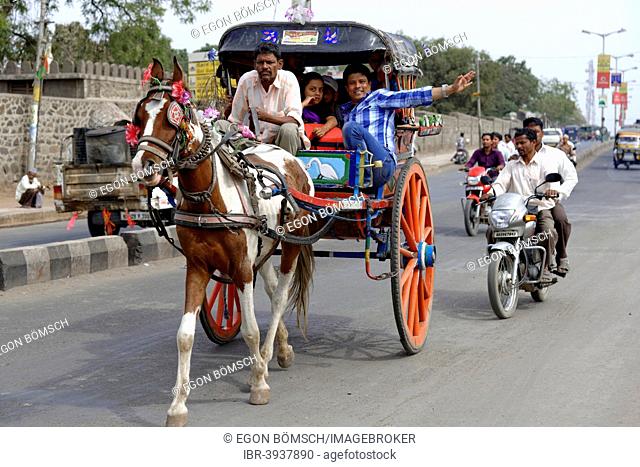 Horse taxi, Bijapur, Karnataka, India