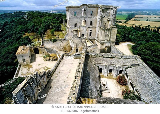 Monastery from the 18th Century, ruins of the Montmajour Abbey near Arles, Bouches-du-Rhone, Provence, Southern France, France, Europe