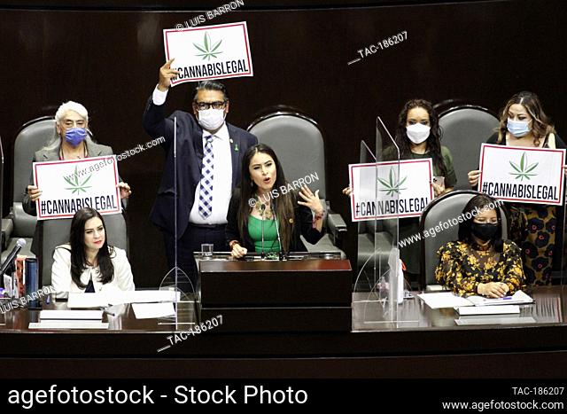 MEXICO CITY, MEXICO - MARCH 10: The legislator of the National Regeneration Movement Political Party in the Chamber of Deputies of Mexico, Simey Olvera