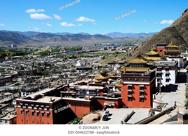 Famous landmark of a historic lamasery in Shigatse