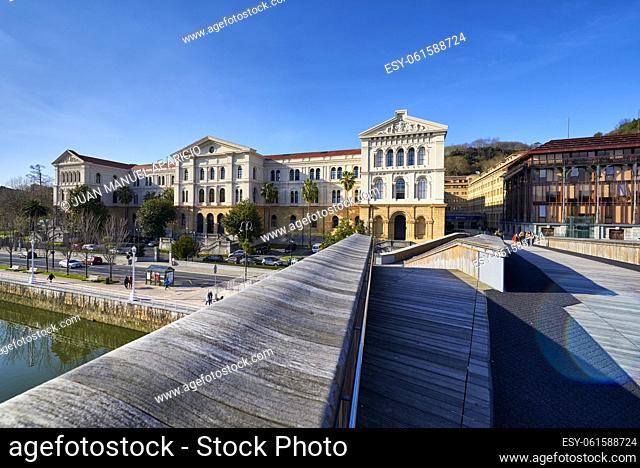 Deusto University and Pedro Arrupe Bridgewalk, Bilbao, Biscay, Basque Country, Euskadi, Euskal Herria, Spain, Europe