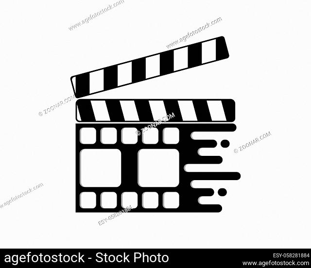 Combination movie clipboard with reel movie logo