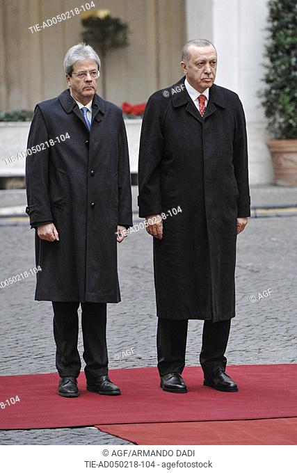 Italian Prime Minister Paolo Gentiloni meets with Turkish President Recep Tayyip Erdogan, Rome, Italy 05/02/2018