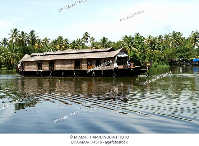 Houseboat in backwaters , Kuttanad , Alleppey Alappuzha , Kerala , India