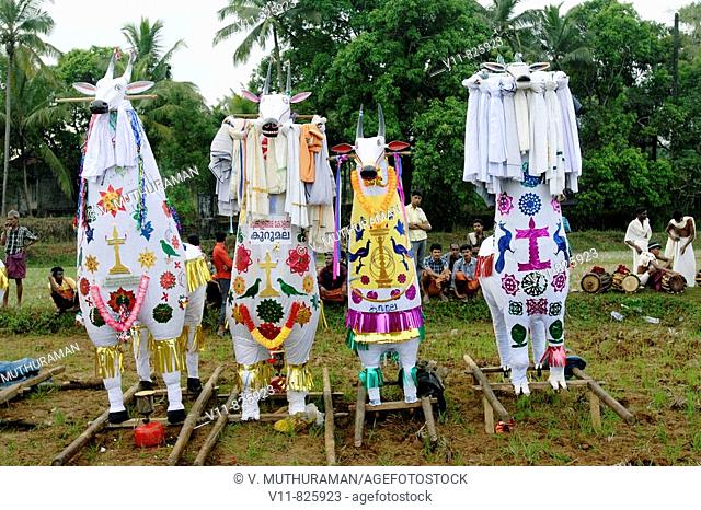 Anthimahakalan Kavu Vela festival near Thrissur, Kerala.India