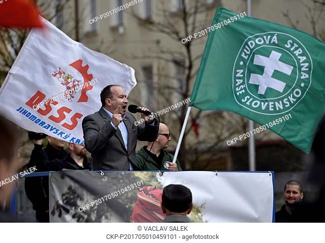 Ultra-right supporters clashed with their opponents or anti-fascists during a May Day rally in the centre of Brno, the second largest Czech town, Czech Republic