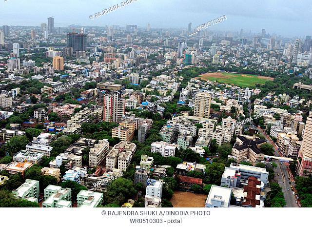 aerial view of mahim and shivaji park , Bombay Mumbai , Maharashtra , India