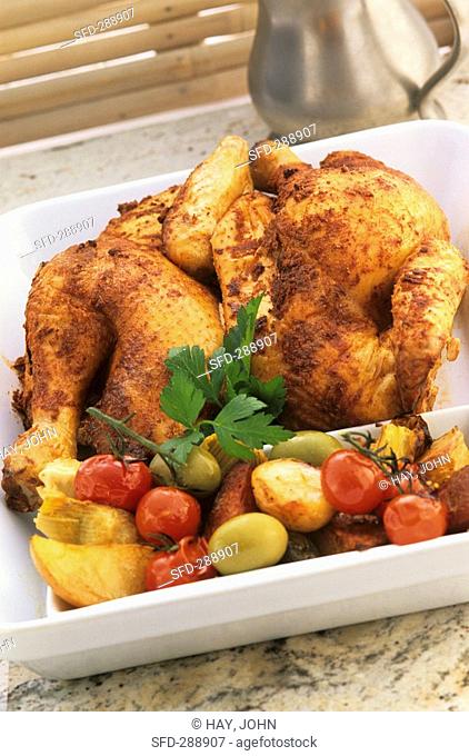 Paprika chicken with vegetables