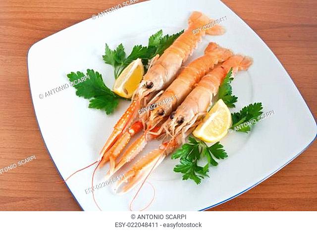 prawns with lemon and parsley