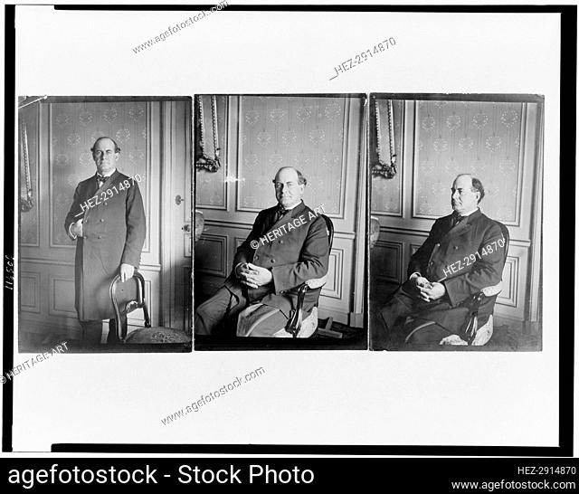 Three portraits of William Jennings Bryan at the Grand Hotel, Paris..facing front, 1905(?). Creator: Frances Benjamin Johnston