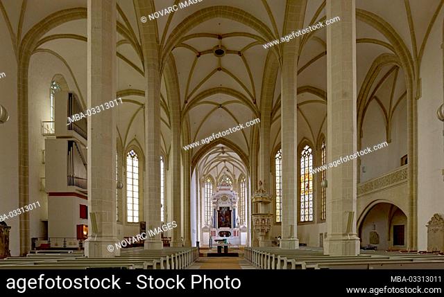 Interior view to the choir in the town church St. Marien in Torgau, Saxony, Germany