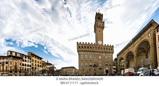 Palazzo Vecchio, UNESCO World Heritage Site, Piazza della Signoria, Florence, Tuscany, Italy