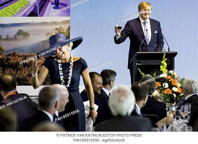 King Willem-Alexander and Queen Maxima of The Netherlands attends the trade lunch at the Hilton Hotel in Auckland, New Zealand, 9 November 2016