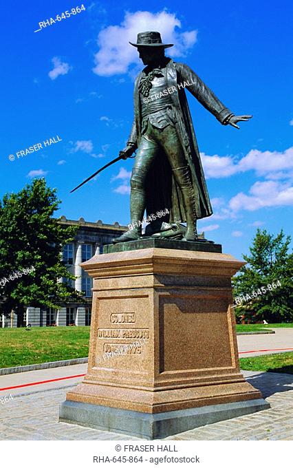 Statue of Col. William Prescott, Charlestown, Bunker Hill Monument, Boston, Massachusetts, USA