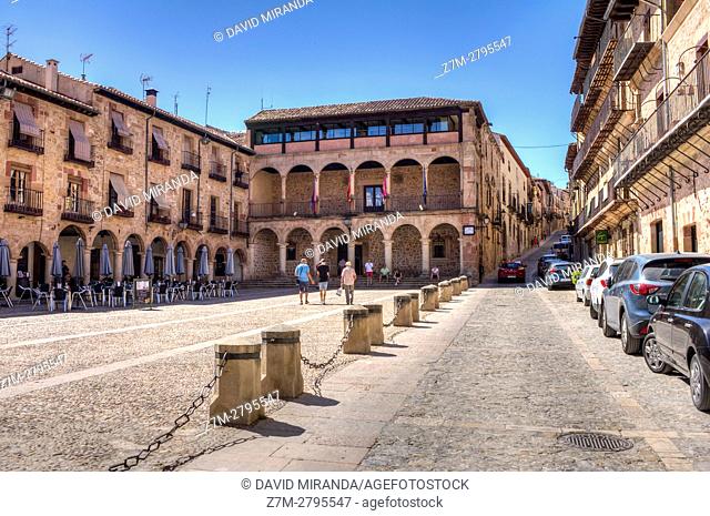 Town Hall and Main Square, Sigüenza, Guadalajara province, Castile La Mancha, Spain. Historical Heritage Site