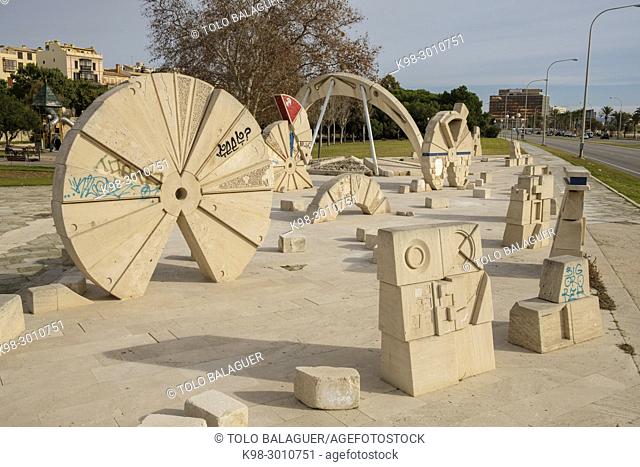 Conjunt escultòric del Parc de la Mar, Josep Guinovart, - Equip Zócalo -, . 1984 - 1986, Marés y cemento armado, Parc de la Mar, Palma, Mallorca