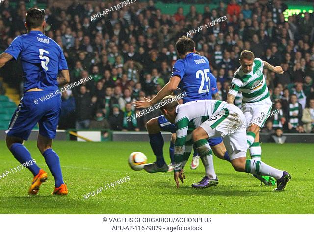 2015 Europa League Football Celtic v Molde Nov 5th. 05.11.2015. Glasgow, Scotland. Europa League. Celtic versus Molde. Leigh Griffiths puts the ball in the net...