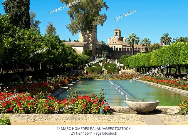 Gardens of the Alcazar of the Christian Kings, Cordoba. Andalusia, Spain