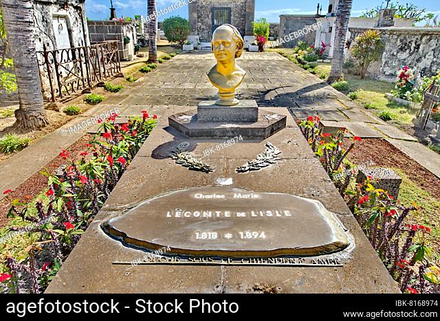 Grave of the French writer Charles Leconte de Lisle in Saint Paul, French Overseas Department La Réunion