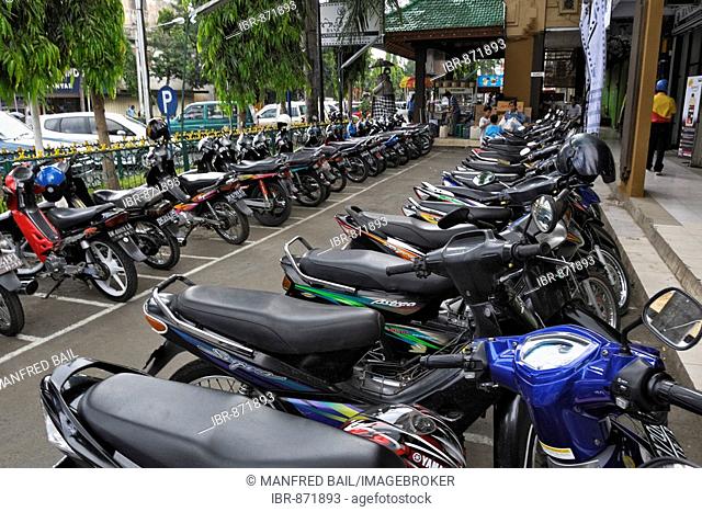 Motorbikes for hire in Klungkung, Bali, Indonesia, South East Asia