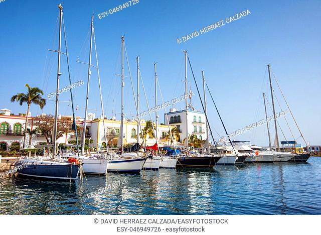 Puerto de Mogan marina, small fishing port, famous touristic destination in Grand Canary, Canary islands, Spain