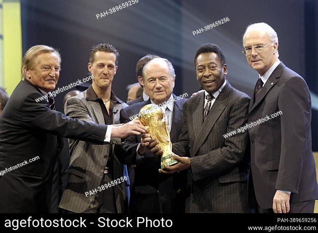 PHOTO MONTAGE: PELE died at the age of 82 after a long illness. ARCHIVE PHOTO: from left Gerhard MAYER-VORFELDER, Michael SCHUMACHER, Joseph Sepp BLATTER