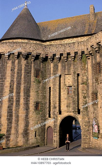 City, gate, Ville Close, Hennebont, Brittany, Bretagne, France, Europe, wall