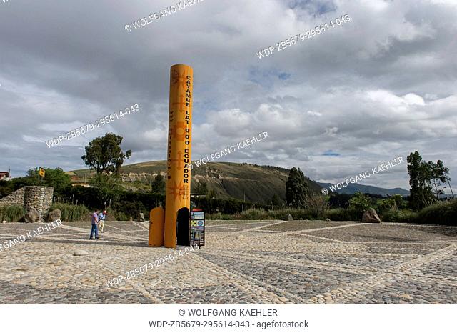 The Quitsato equator monument and sundial near Cayambe in the highlands of Ecuador near Quito