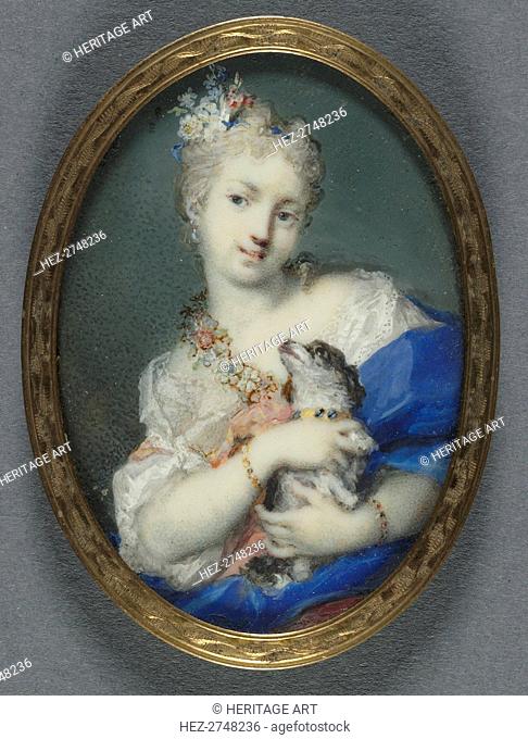 Woman with a Dog, 1710-1720. Creator: Rosalba Carriera (Italian, 1675-1757)