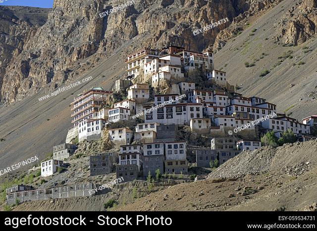 Kee, India: Views of the Key Monastery in Kee Spiti valley, Himachal Pradesh, India