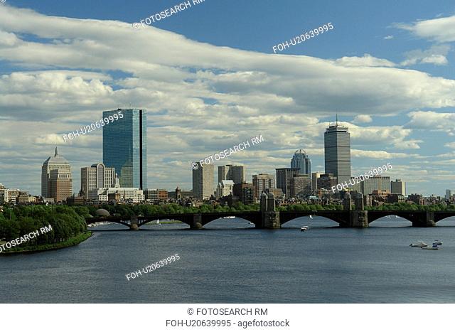 Boston, MA, Massachusetts, Charles River, downtown skyline