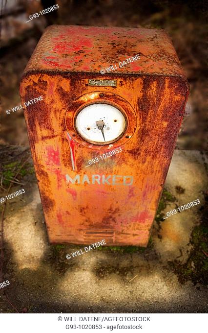 old fuel pump with thw word marked on it