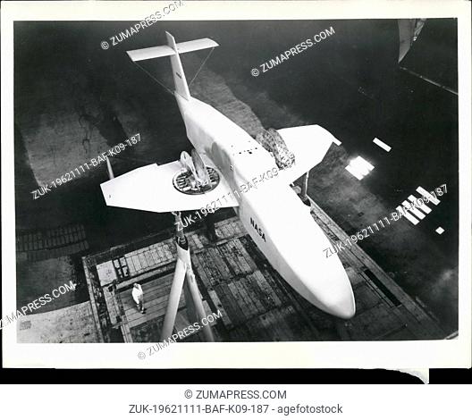 Nov. 11, 1962 - Cincinnati, Ohio, Nov 5 --- Powerful six foot diameter General Electric lift fans mounted in wings of this full scale V/STOL (vertical/short...