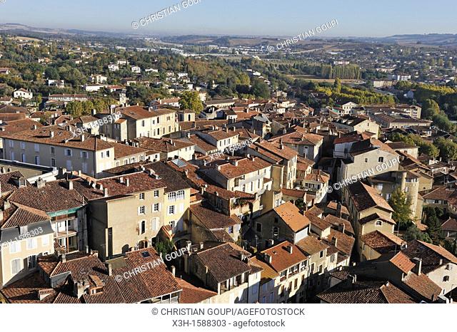 overview from the cathedral's tower, Auch, Gers department, Midi-Pyrenees, southwest of France, Europe