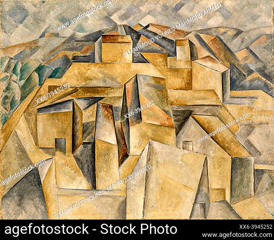 Pablo Picasso, Maisons à Horta (Houses on the Hill, Horta de Ebro), is an oil painting on canvas 1909 - by a Spanish painterArtist Pablo Ruiz Picasso (1881...
