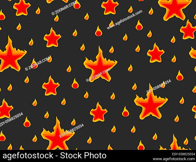 Burning stars over dark grey, seamless texture pattern, color vector illustration, horizontal background