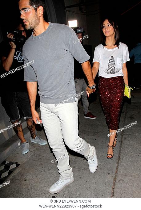 Celebrities dine at Craig's restaurant in Hollywood Featuring: Jesse Metcalfe, Cara Santana Where: Los Angeles, California