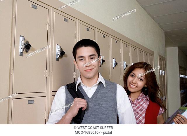 High School Students Beside School Lockers