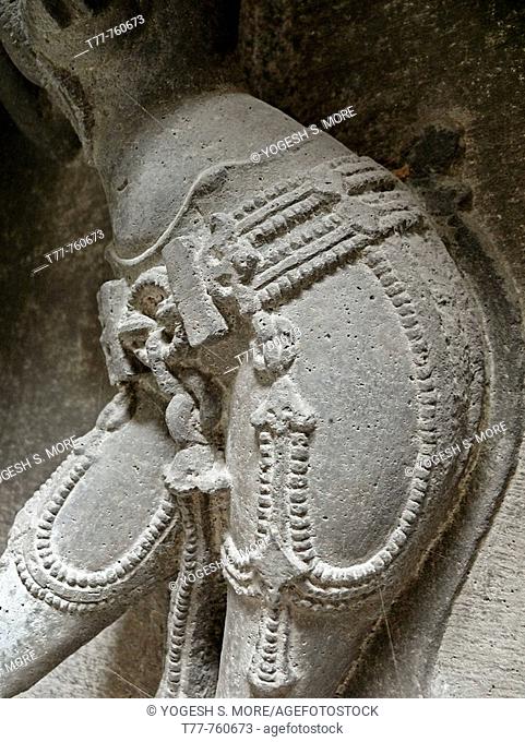 A sculpture in Bhuleshvar Temple (A Temple of Pandav Era) near pune (about 50 km), Maharashtra. Temple was built during the period of 1230 AD by Choula Rulers