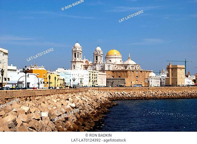 Cadiz is a historic Andalucian port and city. The cathedral, Catedral Nueva dominates the city skyline