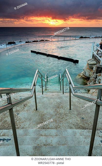 The steps leading down into Bronte Ocean Baths Australia